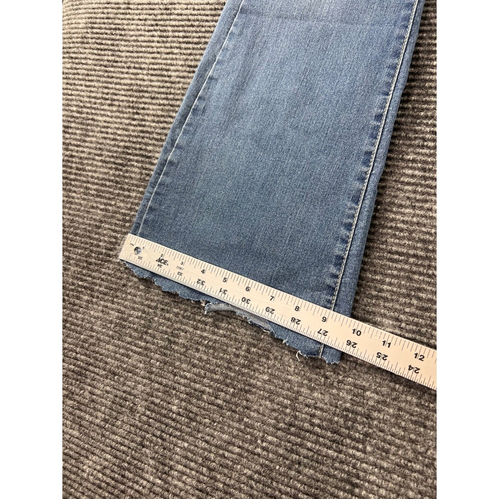 Levi's 726 Flare Jeans Womens 30 Blue Mid Rise Stretch Raw Hem Denim Pants - Picture 6 of 12